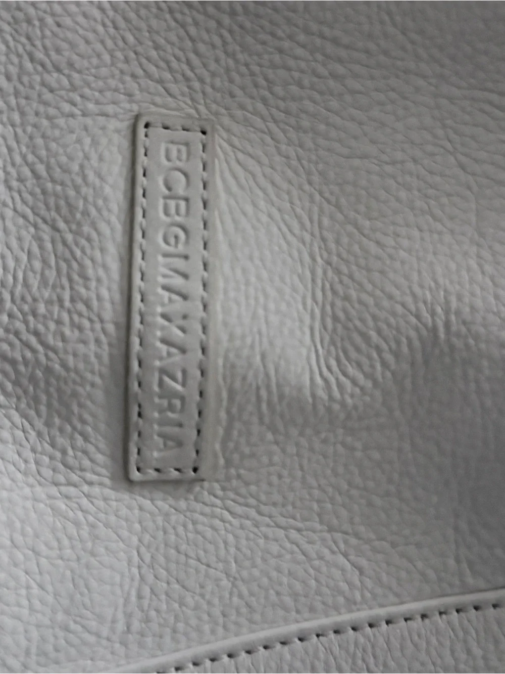 BCBGMaxAzria White Braided-Handle Leather Shoulder Tote